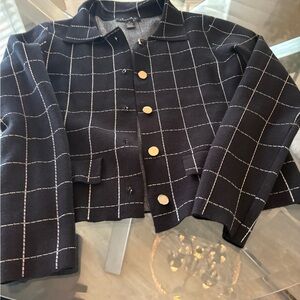 Women's Black Checkered Jacket